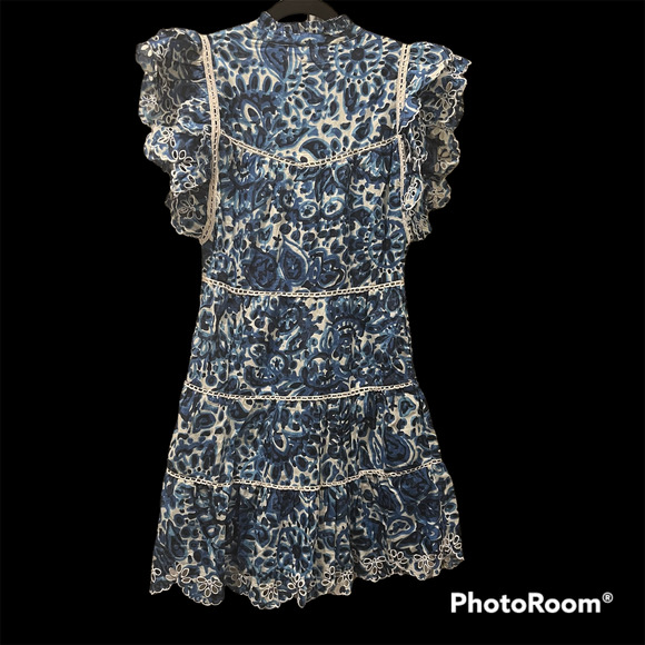 HOUSE OF HARLOW 1960 MELBA BLUE FLORAL MINI DRESS (NWT) SIZE SMALL - Picture 4 of 7